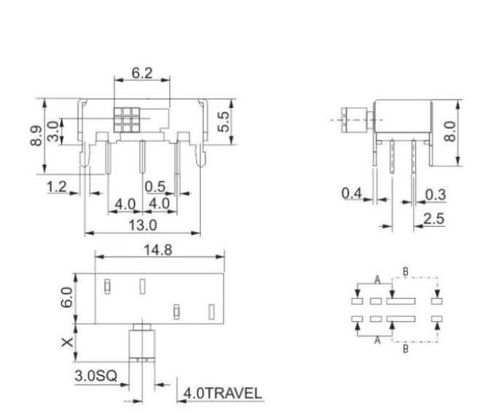 SK-22H06(2P2T)撥動(dòng)開(kāi)關(guān)